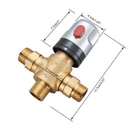 SHBSHAIMY Brass Thermostatic Mixing Valve Constant Water Temperature Shower Faucet Valve Thermostat Bathroom Kitchen Tap Valve