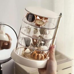 Storage Boxes Durable Jewellery Non-toxic Tasteless Transparent For Earrings Rings Necklaces Rotatable Box Creative