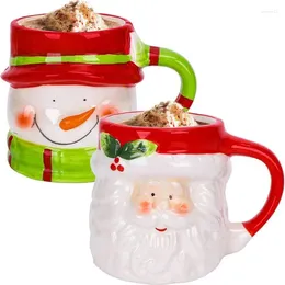 Mugs Christmas Holiday Coffee Ceramic Drinking Mug Santa Reindeer Cup Table Decor For
