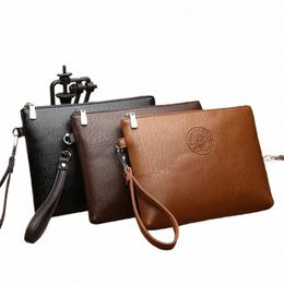 new Busin Style Men's Clutch Large Wallet Soft PU Leather Male Wristlet Pack Bag Elegant Leisure Stylish Hand Bags Man Pouch g9i6#