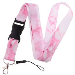 Marble Grain Printed Keychain Lanyard For Keys Neck Strap USB ID Card Holder Badge Keycord Hang Rope Mobile Phone Accessories