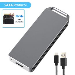 Enclosure M2 SSD Case M.2 NVMe SATA SSD Enclosure Adapter 5/10Gbps USB 3.1 USB TypeC External Enclosure Supports M and B&M Keys