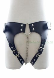 Leather Underwear Panties Thong Brief Fe Belt With Steel Chain For Erotic Women Sex Toys Fetish Slave Games Costume q05115525897