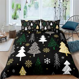Home Textiles Luxury 3D Christmas Tree Print Duvet Cover Set 2/3 Pcs Pillowcase Kids Bedding Set AU/EU/UK/US Queen and King Size