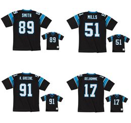 Stitched football Jerseys 91 Kevin Greene 51 Sam Mills 17 Jake Delhomme 89 Steve Smith 1996 2003 mesh Legacy Retired retro Classics Jersey Men women youth S-6XL