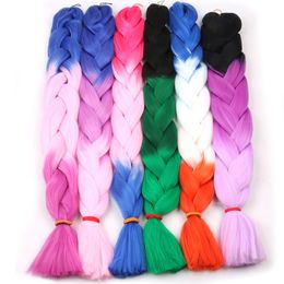 Synthetic Braiding Hair 32 inch 165g/pcs Colourful Braid Bulk African Hair style Crochet Braids Hair Extensions Yellow Blue Pink