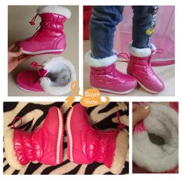 Candy Colour Girls Snow Boots Waterproof Winter Children Boots Plush Lining Warm Shoes For Girl Skidproof