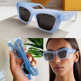 Sunglasses Designer sunglasses for outdoor travel acetate irregular personalized frame with metal symbol LW40036INS on the legs making the same model look smaller