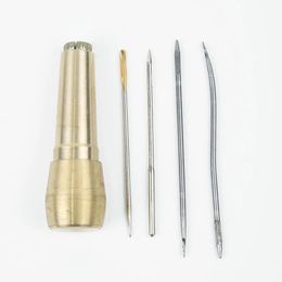 5PCS Set Canvas Leather Tent Sewing Awl Stitcher Leather Craft Needle Kit Sewing Machine Leather Craft Needle With Copper Handle