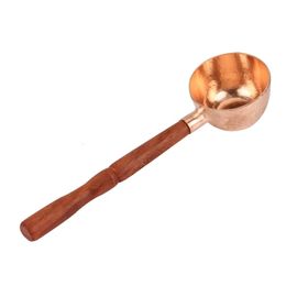 Kitchen Products Copper Coffee Scoop Bean Spoon With Wooden Handle Measuring 240410