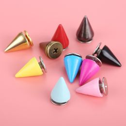 20Pcs Punk Apparel Leather Buckles Metal Screws Knob Tip Rivets Handbag Belt Shoes Crafts Bullet Rivet Stud Spikes DIY Handmade