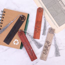 Chinese style Carving Wooden Bookmark Classical Handmade Wood Bookmark Vintage Bookmarks stationery Supplies School Stationery