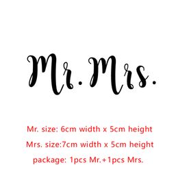 Mr and Mrs Wine Glasses Vinyl Sticker Decals Newlyweds Engagement Wedding Gift Champagne Glass Vinyl Decal Wedding Party Decor