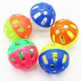 Ball With Bell Ring Toys For Cats Plastic Jingle Playing Chew Rattle Scratch Balls Interactive Cat Training Toys Pet Cat Supply