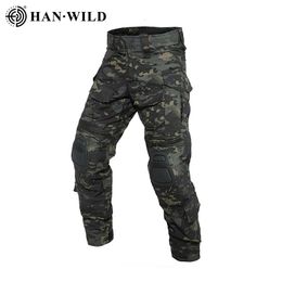 Случайные брюки для грузовых брюк с подушками Airsoft Tactical Pant Us Camouflage Gen3 Multicam Outfit Trekking Hunting Olding 240329