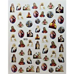 1pc Christ Jesus Nail Art Sticker Virgin Mary 3D Angel Decal Nail Art Colourful Religious Series Self Adhesive Sticker Decal J89#