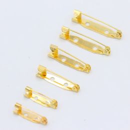 20/25/30mm Brooch Base Back Bar Pins Findings Jewelry Making Clip Safty Catch Findings Gold Silver Plated Metal Pin Back Brooch
