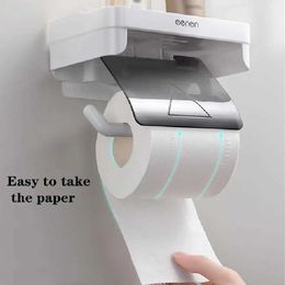 8CHR Toilet Paper Holders MENGNI-Wall Mount Toilet Paper Holder no Drill Bathroom Tissue Dispenser Self-adhesive Kitchen Roll Paper Rack stand Accessory 240410