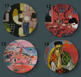Matisse Painting Decorative Plates Ceramic Wall Hanging Dish Abstract Oil Painting Wall Sticker Adornment Background Plate