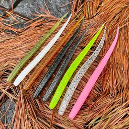 Spinpoler 10pc Fishing Bass Lure Wacky Worm Soft Bait Artificial Plastic Stick Baits 140mm/4g For Perch Pike Trout Snook Samlmon