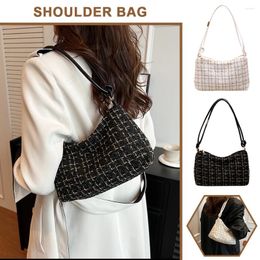 Totes Classic Plaid Underarm Bags Women Luxury Designer Handbag Elegant Lady Shoulder Bag Woolen Knitted Purse Clutch Crossbody