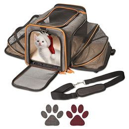Airline Approved Pet Carrier with 4 Expandable Area Foldable Soft-Sided Dog Carrier Cat Cage Pet Travel Bag