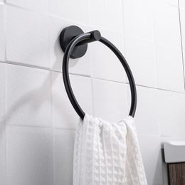 Bathroom Towel Hanger Towel Ring Kitchen Matt Black Towel Holder Round Black Plating Towel Holder Wall Mounted