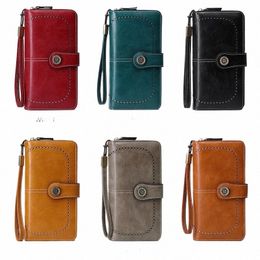 high Quality Women Wallet RFID Anti-theft Leather Wallets For Woman Lg Zipper Large Ladies Clutch Bag Female Purse Card Holder e2XH#