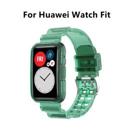 Transparent Band For Huawei Watch Fit Strap Tool Watch Case Screen Protector Bracelet correa for huawei fit smart watch strap