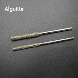 10pcs 46# shank 4mm Grinding Burr 80mm Ultra-long Grinding Bits Stone Metal Peeling Point Diamond Grinding Burr Trimming Bits