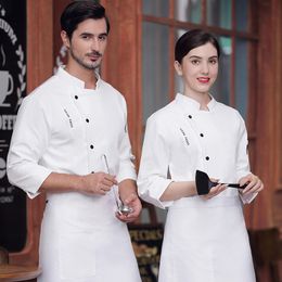 Winter Cook Uniform Hotel Men's Chef Jacket Restaurant Work Clothes for Women Bakery Cafe Bar Waiter Shirt Fleece Thickening