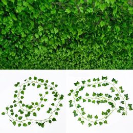 Decorative Flowers 2M Artificial Plants Rattan Creeper Green Leaf Ivy For Home Wedding Decor DIY Hanging Garland Fake Christmas Decoration