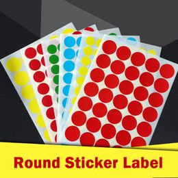 10 Sheets Colour Round Sticker Hand Write Easy Stick A4 Size 38mm 30mm 25mm Transparent Red Blue Yellow Green Label