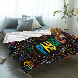 Physics Science Academic Algebra Formula Flannel Blanket for Bed Sofa Portable Soft Fleece Throw Funny Plush Bedspreads