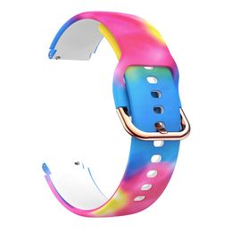 18mm Bracelet Accessories Watchband For Xiaomi MI Smart Watch/Ticwacth c2 Soft Silicone Replacement Printed Strap Correa Fashion