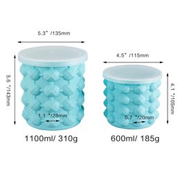 Silicone Ice Maker Fast Cold Ice Bucket Whiskey Wine Ice Cooler Beer Freeze Barrel Cabinet Space Saving Kitchen Ice Making Tools