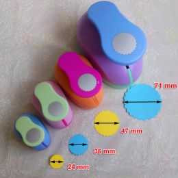 Punch 1pc 3" 2" 1.5" 1" Wave Circle Craft Punch Round Hole Paper Cutter Scrapbooking School Puncher EVA Greeting Card DIY Making
