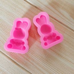 Cute Rabbit Soap Mould 3D Bunny Candle Mould Silicone Rabbit Resin Mould Making Animal Plaster Chocolate Baking Tools Supplies