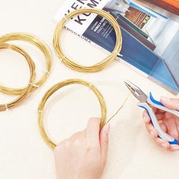 1.3/1.6/1/2mm Brass Craft Wire 10m/5m Round Golden Colorfast Beading Wire for Bracelet Necklace DIY Jewelry Craft Making