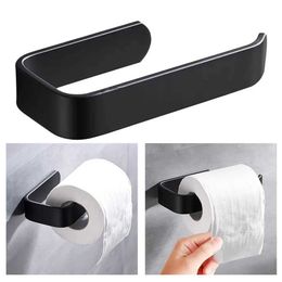 Toilet Paper Holders 1pc Wall Mounted Toilet Paper Holder No Punching Tissue Towel Roll Bathroom Towel Rack Bathroom Accessories Material Plastic 240410