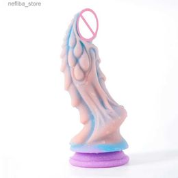 Other Health Beauty Items Luminous Monster Dildos for Women Adult Adult Toys Realistic Dildo with Suction Cup Gode Huge Silicone Fake Penis For Anal Toys L410