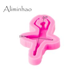 DY0937 Bright Dancing girl Earrings Silicone Keychain Mold, Ballet dancer Resin Moulds for Jewelry, Epoxy Moulds Resin Craft