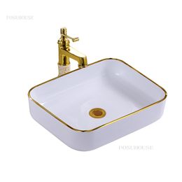 White Phnom Penh Bathroom Sinks Light Luxury Bathroom fixtures Square Wash basin Home Round Kitchen Sink Toilet Washing Sink