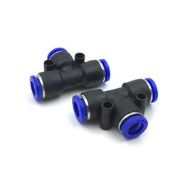 100pcs 50pcs Lot PE Pneumatic Fittings Fitting Plastic T Type 3-way For 4mm 6mm 8mm 10mm Tee Tube Quick Connector Slip Lock