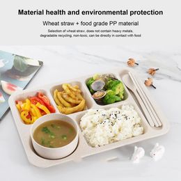 Dinner Plate Reusable Meal Tray Plastic Easy Clean Unique Large Capacity Deepened Grid Meal Tray