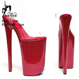 Modern Sandals 9Inch23cm Crystal Upper Stripper Heels Wrap Platform Open Toe Pole Dance Shoe Sexy Shoes 240327
