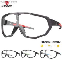 Outdoor Eyewear X-TIGER Photochromic Bike Sunglasses Unisex Mountain Bicycle Cycling Eyewear Men Women Outdoor Polarized Road Bicycle Glasses Y240410