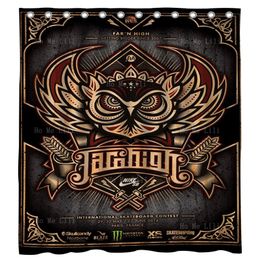 Aztec Totem Poles Mayan Tattoos Metal Eagle Logo Poster Supernatural Creature Magic Wrenches Farbic Shower Curtain By Ho Me Lili