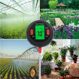 5 in 1 Soil PH Tester Humidity Moisture Sunlight Temp Digital Soil Meter for Plants Flowers Garden Tool 4 in 1 Meter