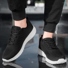 Casual Shoes 2024 For Men Lace Up Men's Vulcanize Autumn Solid Net Cloth Breathable Low-heeled Comfortable